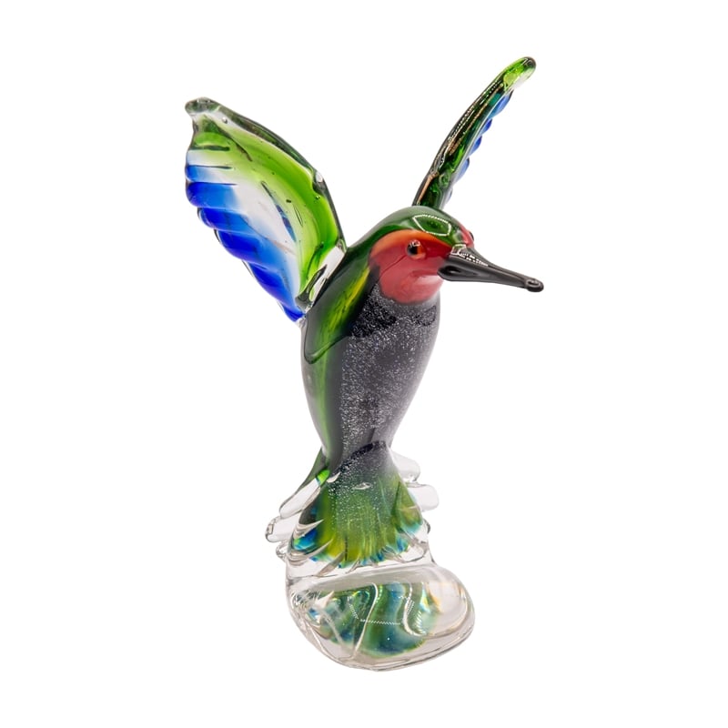 Dale Tiffany Hummingbird Modern Art Glass Figurine in Green/Blue