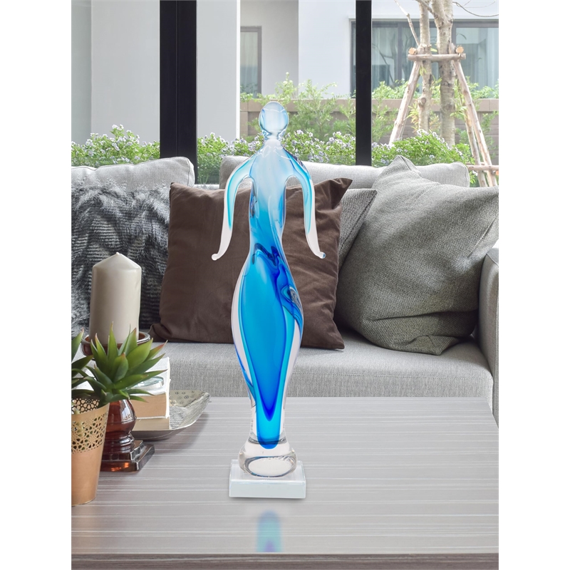 Dale Tiffany Astral Handcrafted Art Glass Figurine in Blue/Clear