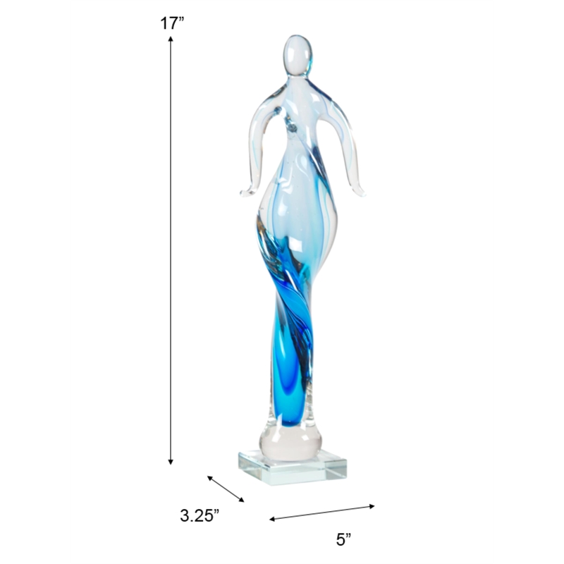 Dale Tiffany Astral Handcrafted Art Glass Figurine in Blue/Clear