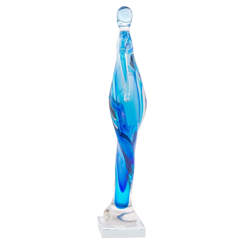 Dale Tiffany Astral Handcrafted Art Glass Figurine in Blue/Clear