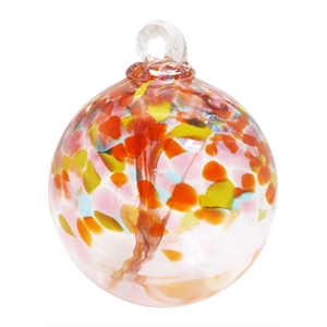 Dale Tiffany Tree of Life 4&quot Eden Hand Blown Art Glass Ornament in Orange