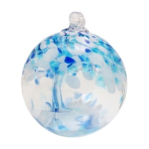 Dale Tiffany Tree of Life 4&quot Aqua Hand Blown Art Glass Ornament in Blue