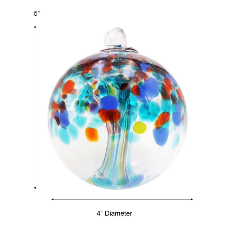 Dale Tiffany Tree of Life Devotion Hand Blown Art Glass Ornament in Multi-Color