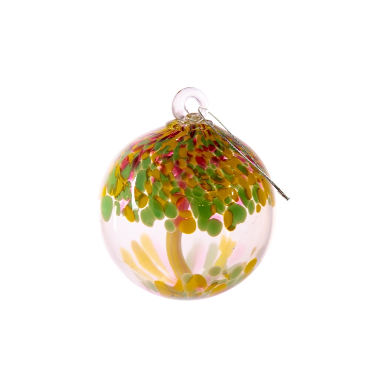 Dale Tiffany Tree of Life Blossom Hand Blown Art Glass Ornament in Multi-Color