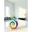 Handcrafted Art Glass Sculpture in Rainbow Spiral