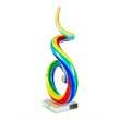 Handcrafted Art Glass Sculpture in Rainbow Spiral