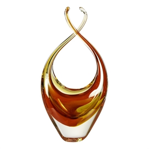 Dale Tiffany Handcrafted Art Glass Sculpture in Sunset Embrace