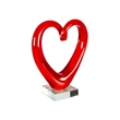 Dale Tiffany Handcrafted Art Glass Sculpture in Ruby Heart