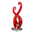 Dale Tiffany Handcrafted Art Glass Sculpture in Crimson Infinity