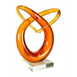 Dale Tiffany Handcrafted Art Glass Sculpture in Amber Orbit