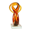Dale Tiffany Handcrafted Art Glass Sculpture in Amber Orbit