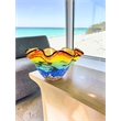 Dale Tiffany Hand Blown Art Glass Vase in Rainbow Reef