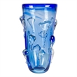 Dale Tiffany Hand Blown Art Glass Vase in Blue Mayera