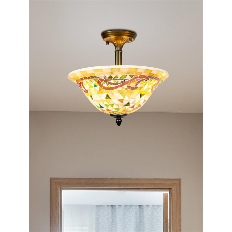 Dale Tiffany Bradshaw Mosaic Flush Mount