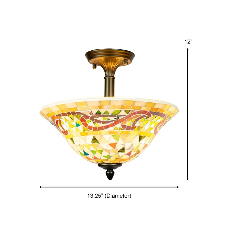 Dale Tiffany Bradshaw Mosaic Flush Mount