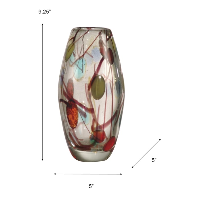 Dale Tiffany Lesley Hand Blown Art Glass Vase in Multi-Color