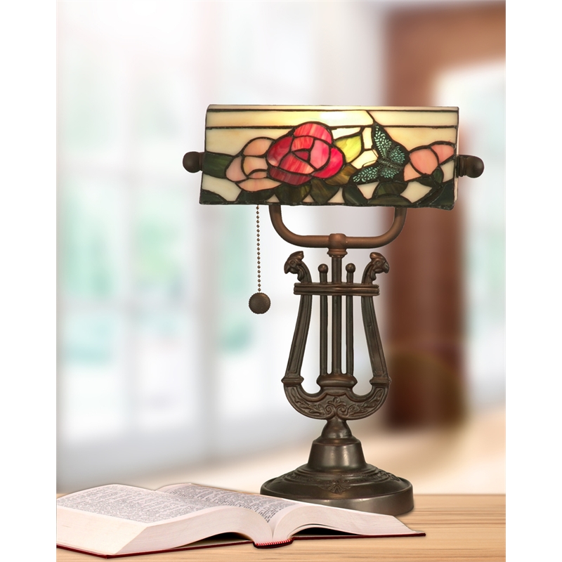 Dale Tiffany Broadview Bank Antique Bronze Accent Lamp