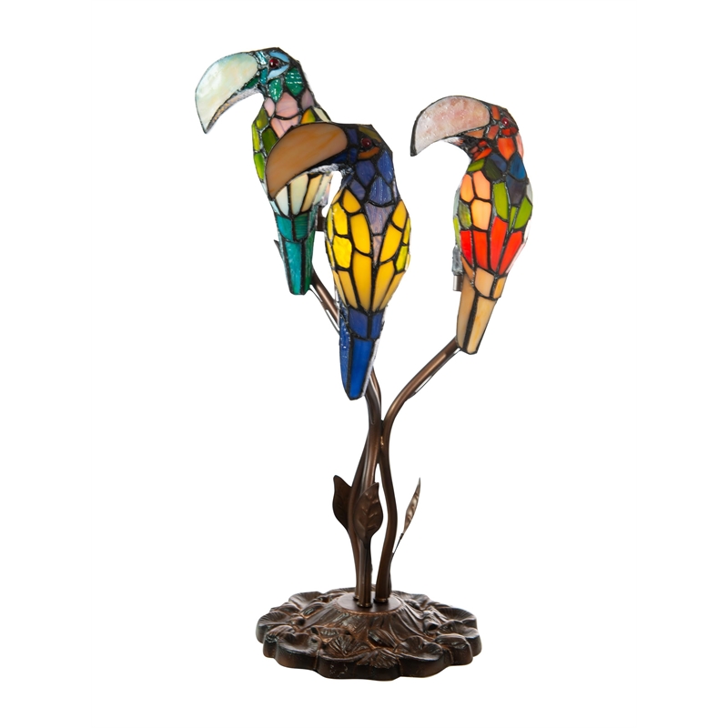 Dale Tiffany Three Parrots Table Lamp