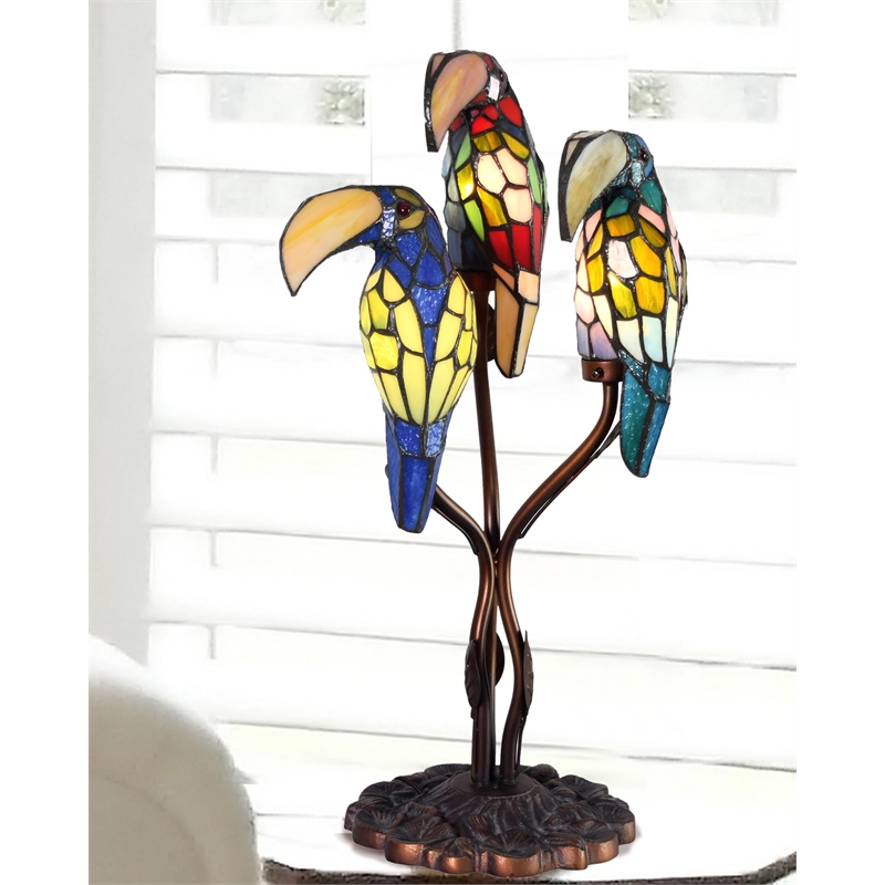 Dale Tiffany Three Parrots Table Lamp