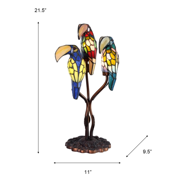 Dale Tiffany Three Parrots Table Lamp