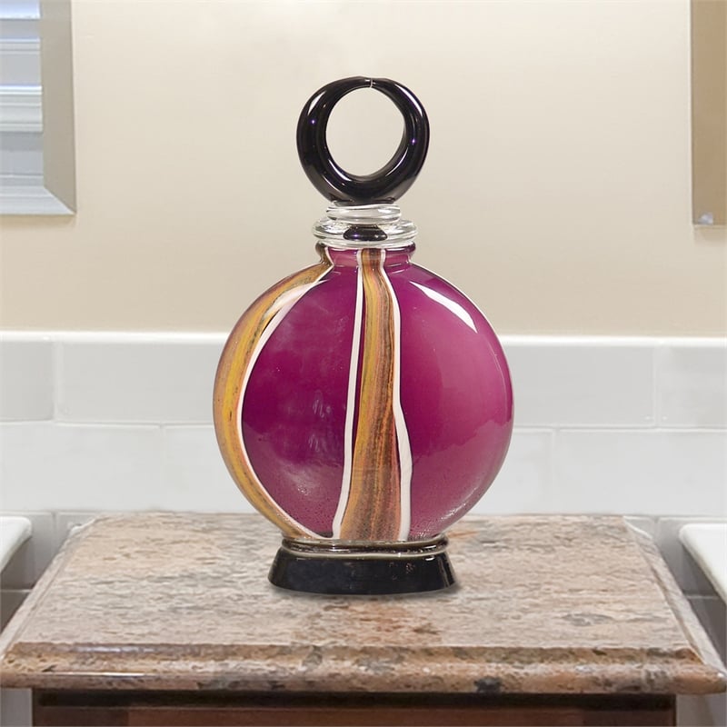 Dale Tiffany Melrose Hand Blown Art Glass Perfume Bottle