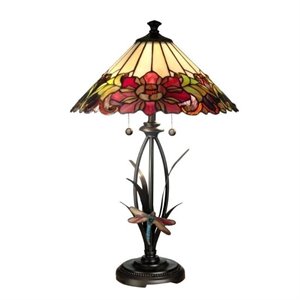 dale tiffany floral with dragonfly tiffany table lamp