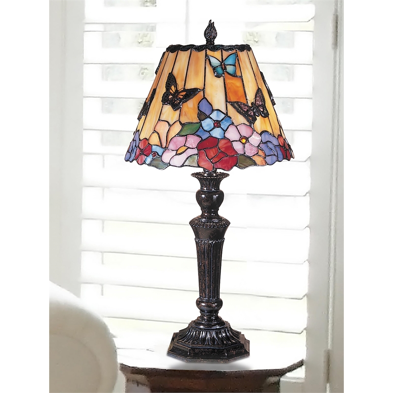 Dale Tiffany Butterfly Peony Tiffany Table Lamp