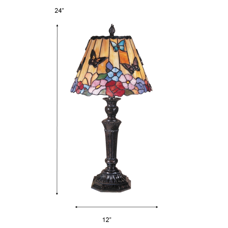 Dale Tiffany Butterfly Peony Tiffany Table Lamp