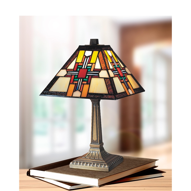 Dale Tiffany Morning Star Table Lamp with Hand Rolled Art Glass