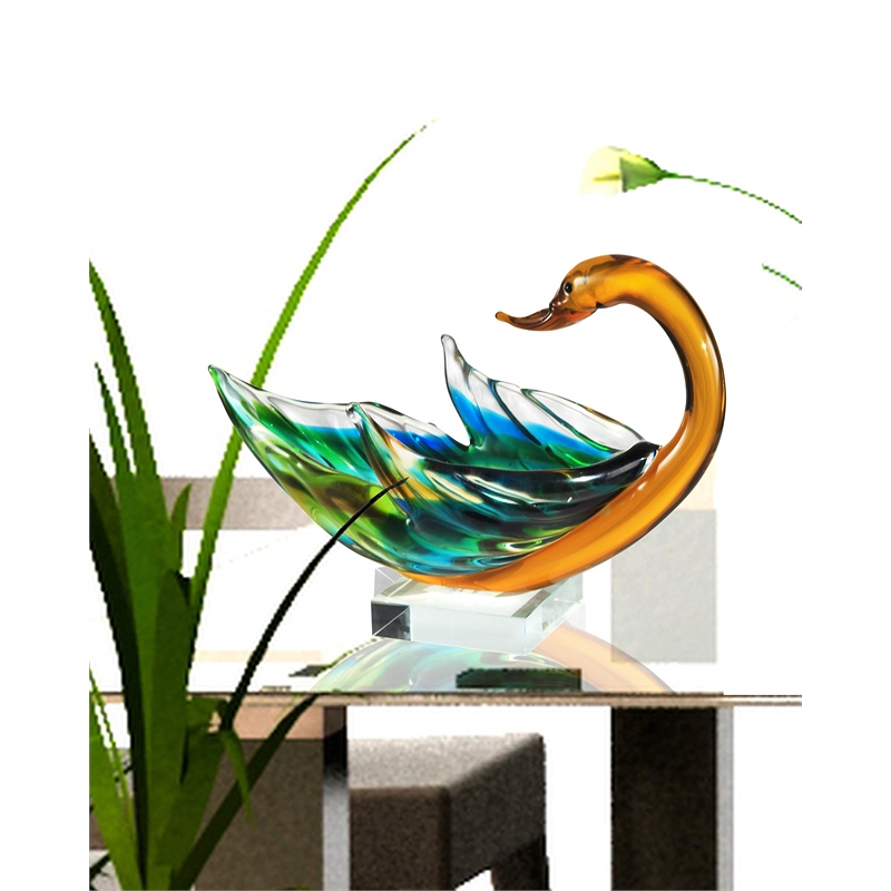 Dale Tiffany Swan Bowl Sculpture