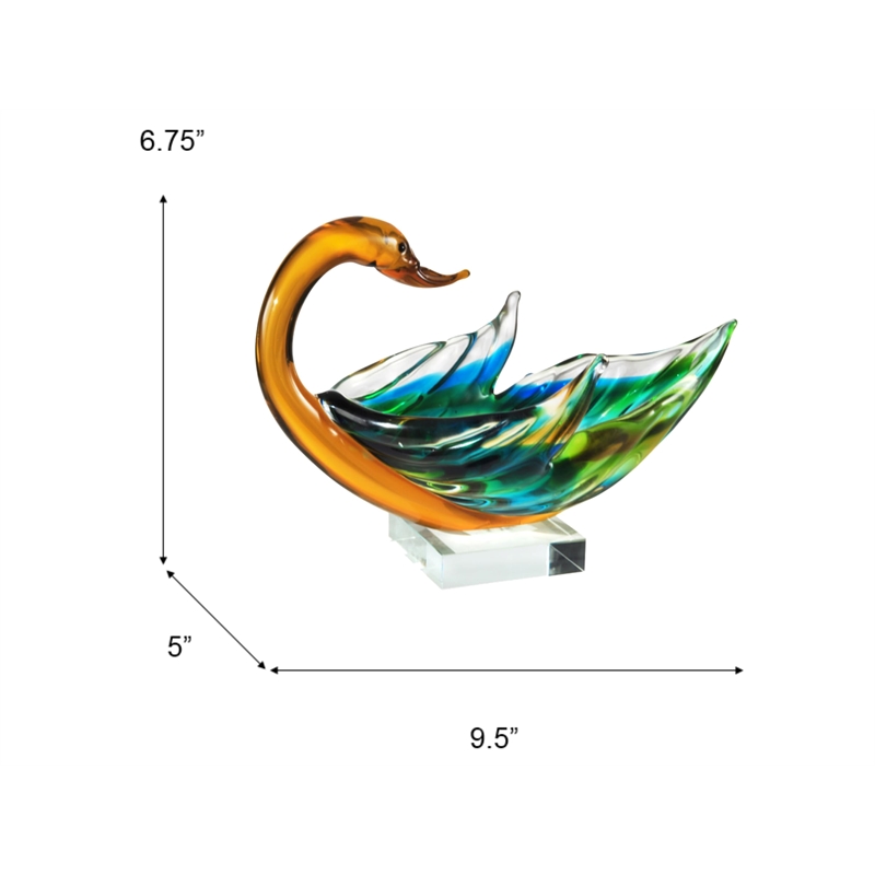 Dale Tiffany Swan Bowl Sculpture