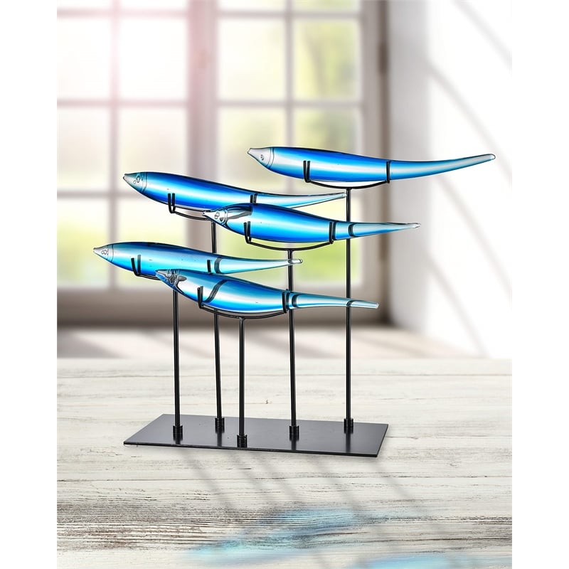 Dale Tiffany 5 Fish Blue Sculpture