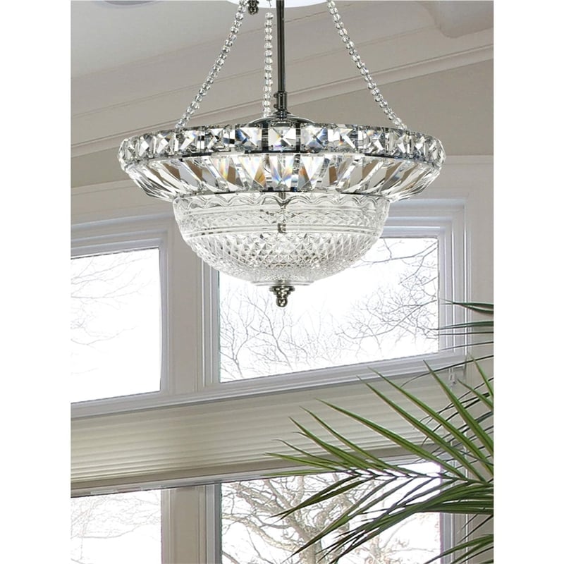 Dale Tiffany Crystal Hills Polished Chrome Inverted Pendant