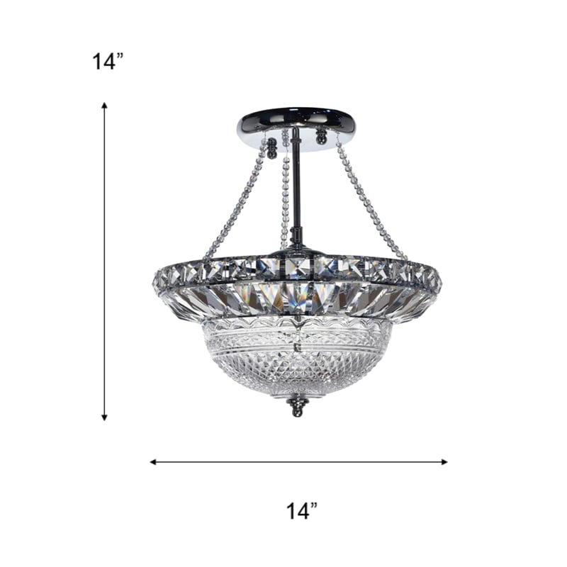 Dale Tiffany Crystal Hills Polished Chrome Inverted Pendant