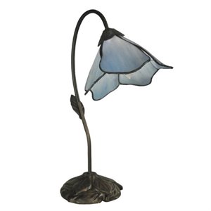 dale tiffany poelking 1 light blue lily table lamp