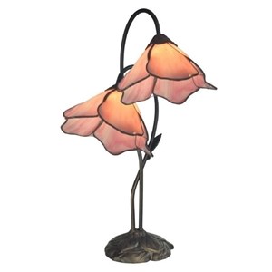 dale tiffany poelking 2 light pink lily table lamp