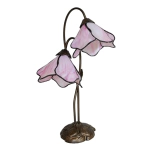 Dale Tiffany Poelking 2 Light Pink Lily Table Lamp