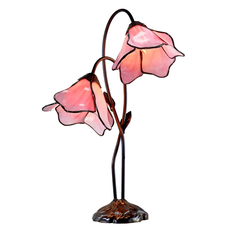 Dale Tiffany Poelking 2 Light Blue Lily Table Lamp