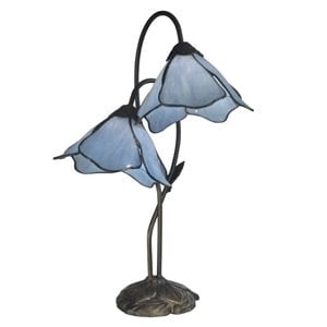 dale tiffany poelking 2 light blue lily table lamp