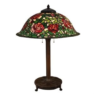 Dale Tiffany Rose Bush Table Lamp in Bronze