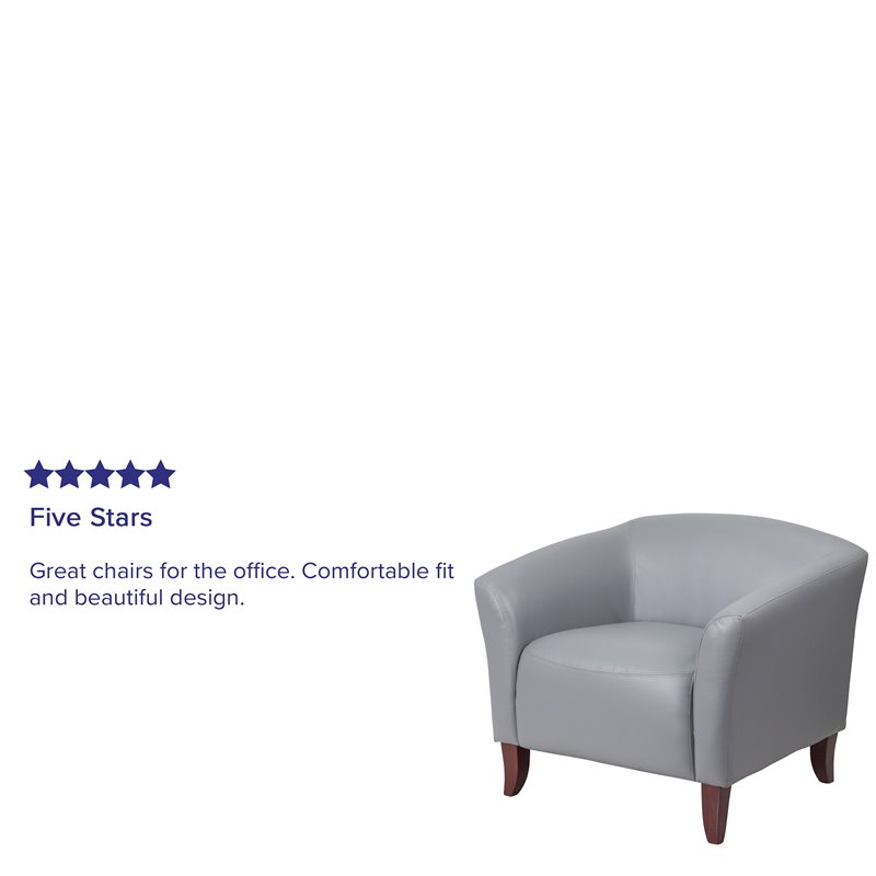 Flash Furniture Leather Reception Chair in Gray