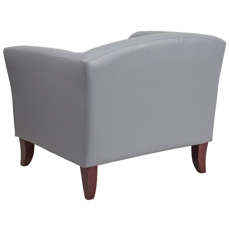 Flash Furniture Leather Reception Chair in Gray