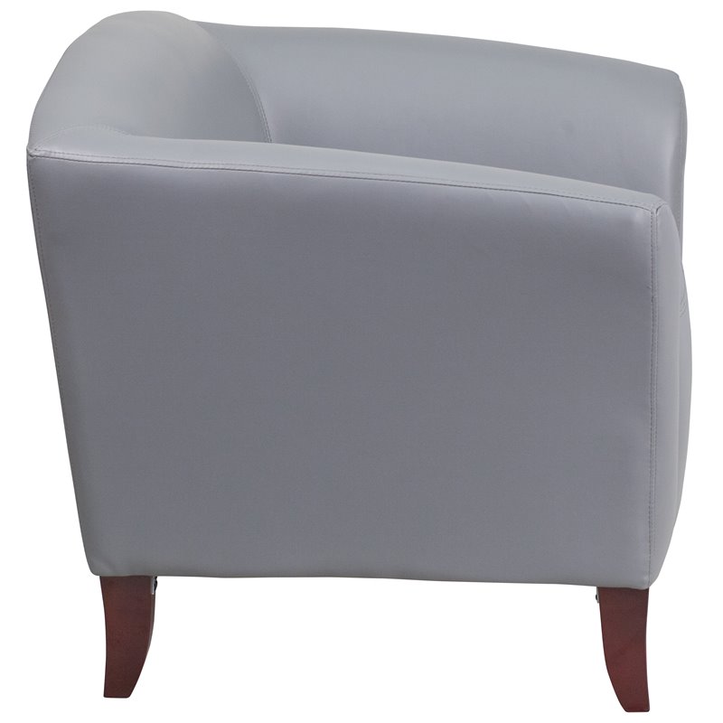 Flash Furniture Leather Reception Chair in Gray