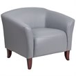 Flash Furniture Leather Reception Chair in Gray