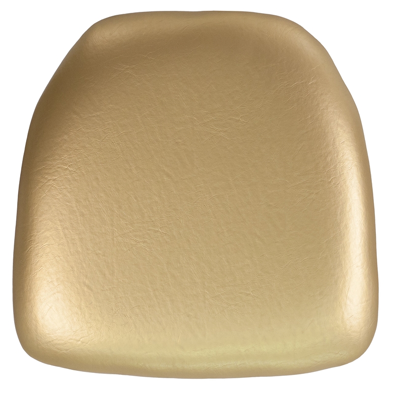 Flash Furniture Hard Chiavari Faux Leather Seat Cushion in Gold