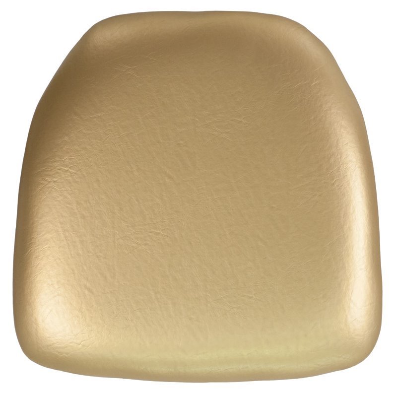 Hard Chiavari Faux Leather Seat Cushion In Gold
