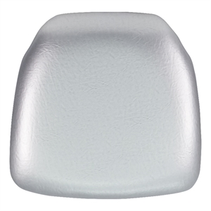 Flash Furniture Hard Chiavari Faux Leather Seat Cushion in Silver