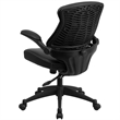 Flash Furniture Leather Swivel Office Chair in Black
