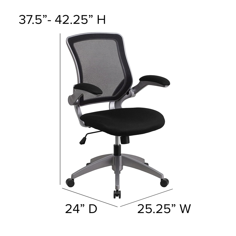 Flash Furniture Mesh Swivel Office Chair in Black