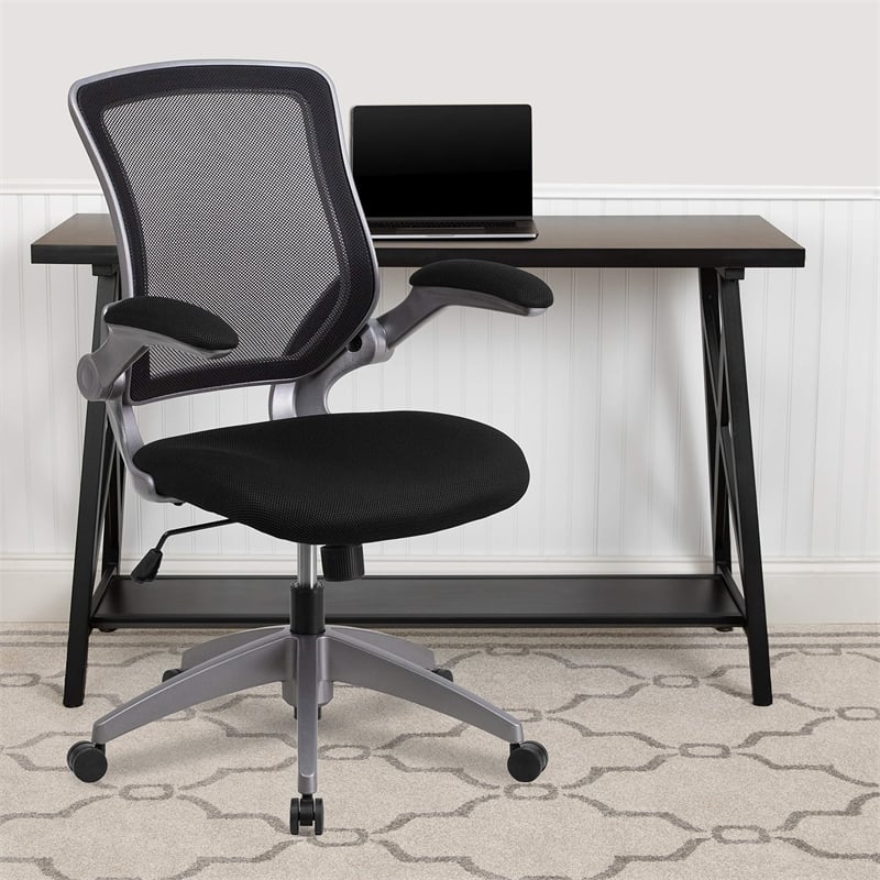 Flash Furniture Mesh Swivel Office Chair in Black